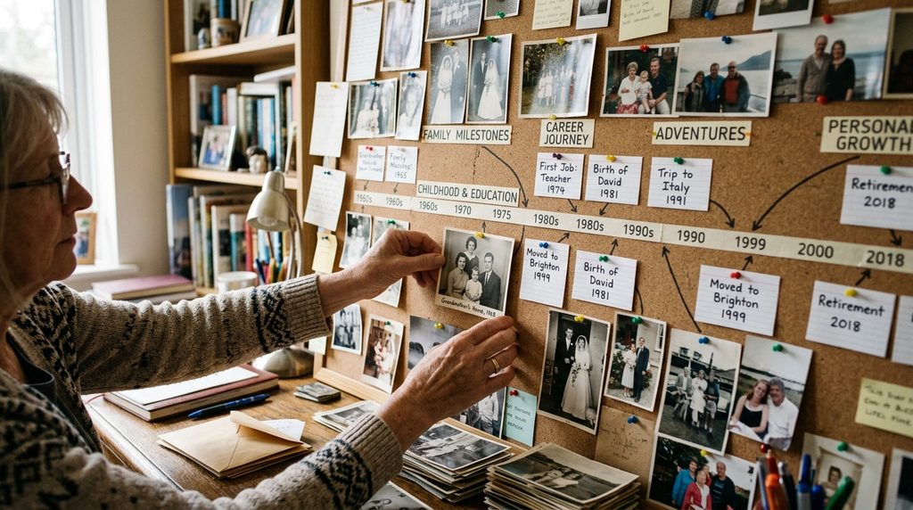 Collecting important memories for writing a personal life story